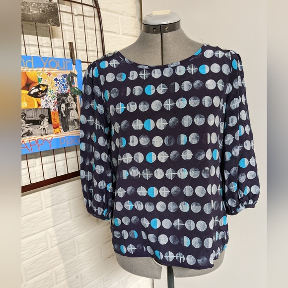 Anthropologie HD in Paris silk Moon Phases blouse XS - Picture 1 of 4